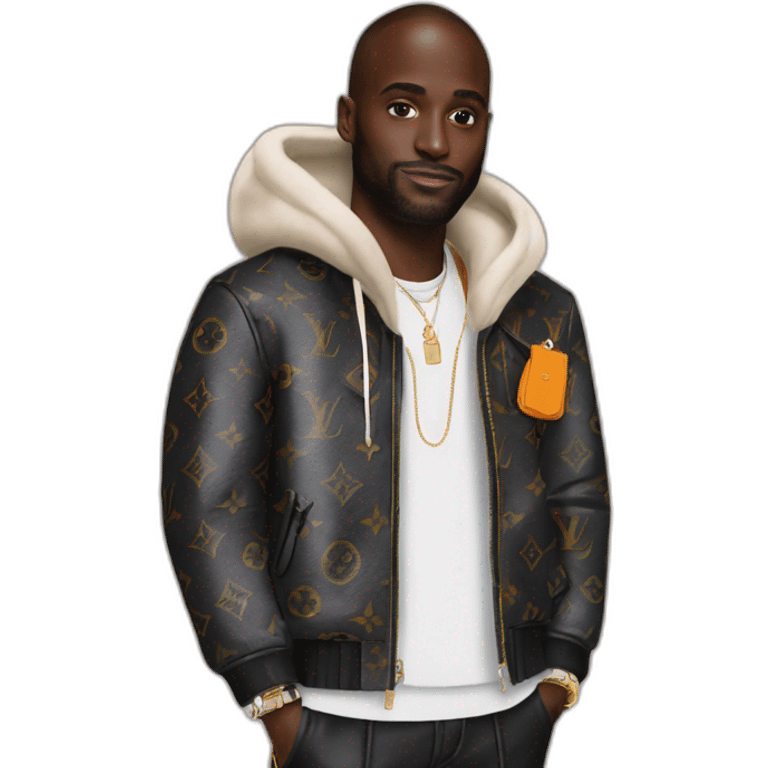 Virgil Abloh with louis Vuitton jacket emoji