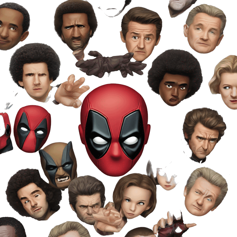 deadpool and wolverine with eleven from stranger things emoji