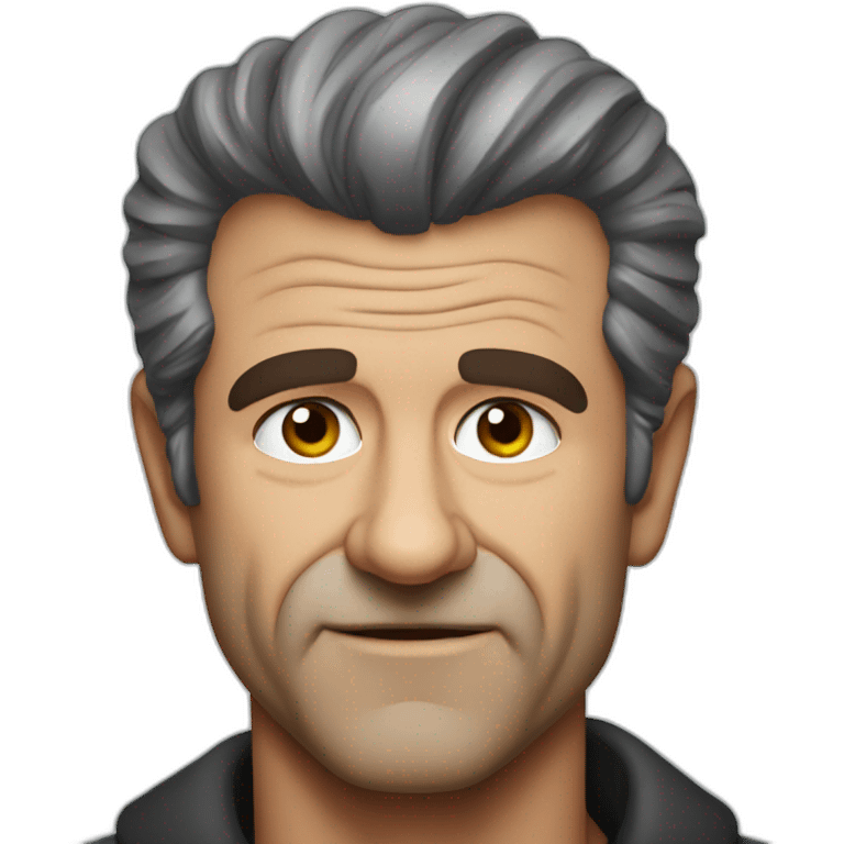 Mel Gibson portrait without smile emoji