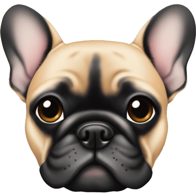 Tan French bulldog with black face emoji