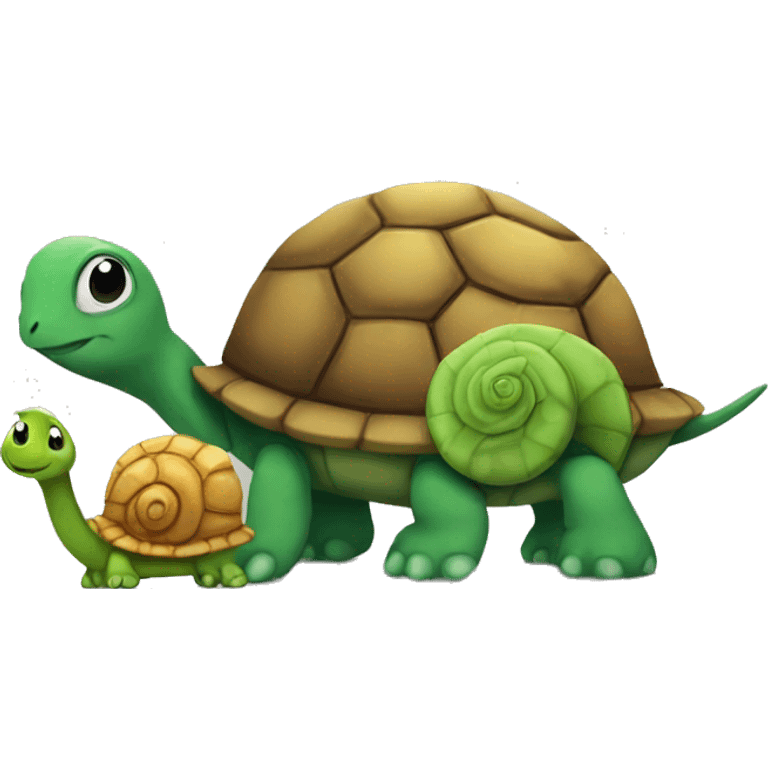 a turtle and a snail emoji