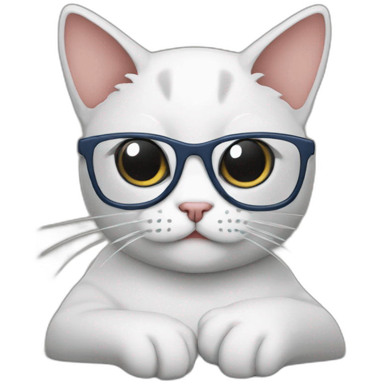 cat behind a laptop with glasses emoji