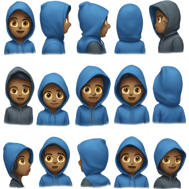 A blue hoodie emoji