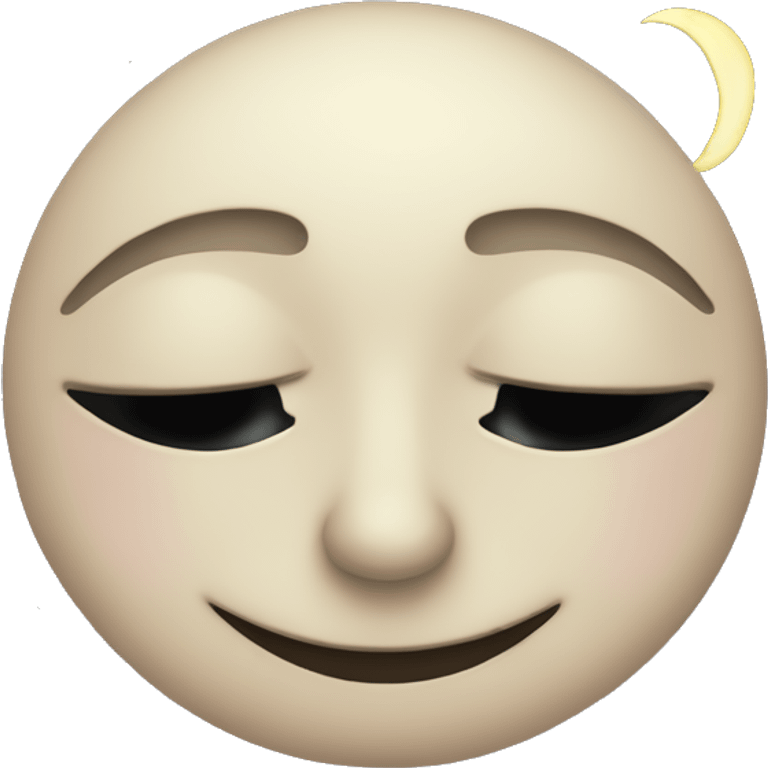 Whimsical crescent moon face emoji