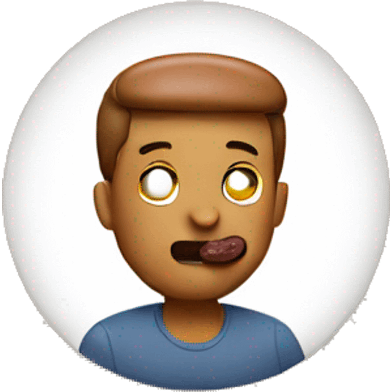 Man eating a breakfast sausage emoji