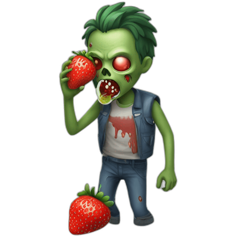 zombie drinking strawberry emoji