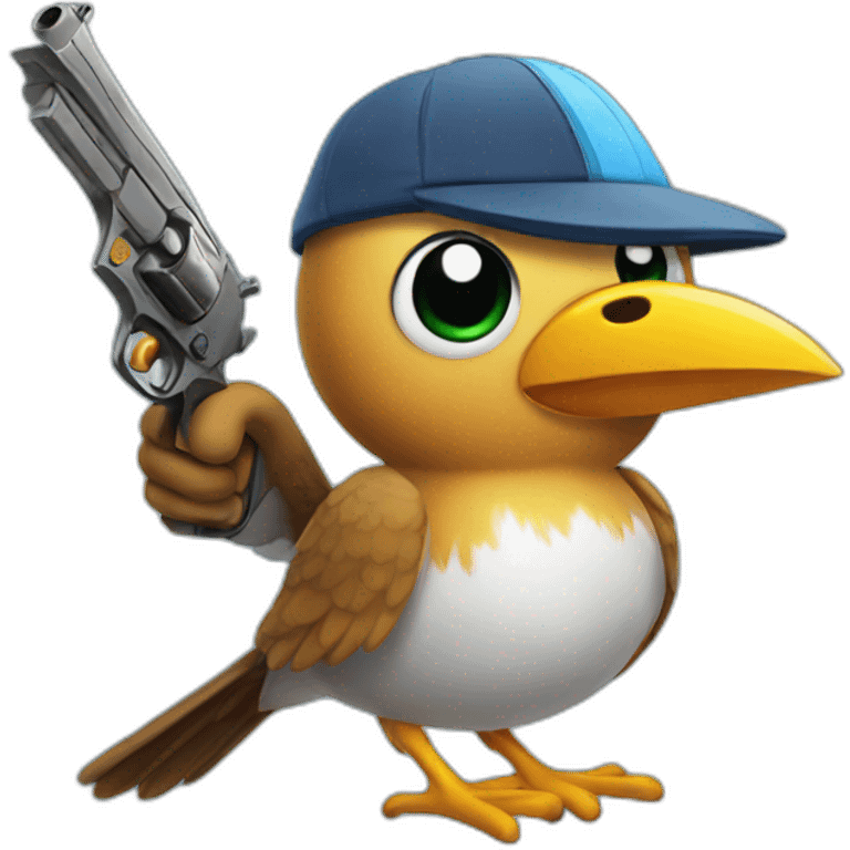 bird with gun emoji