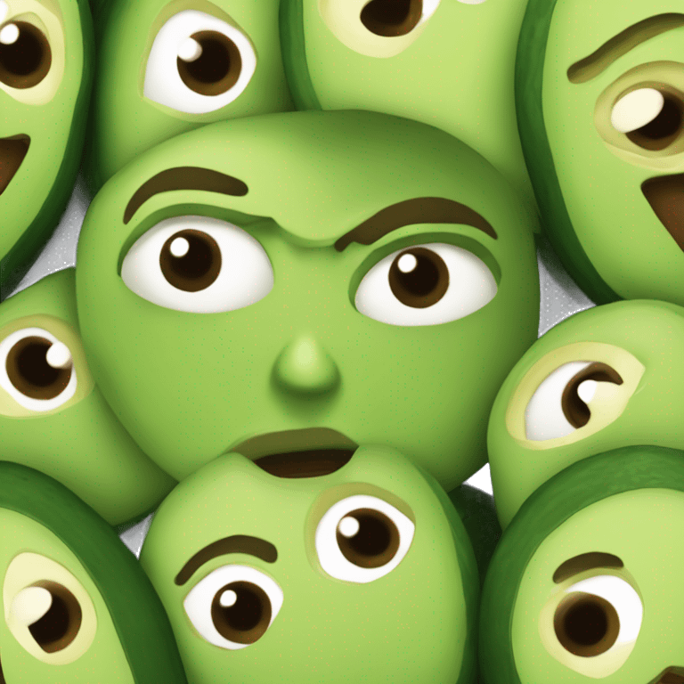 Aguacate con ojos y boca emoji