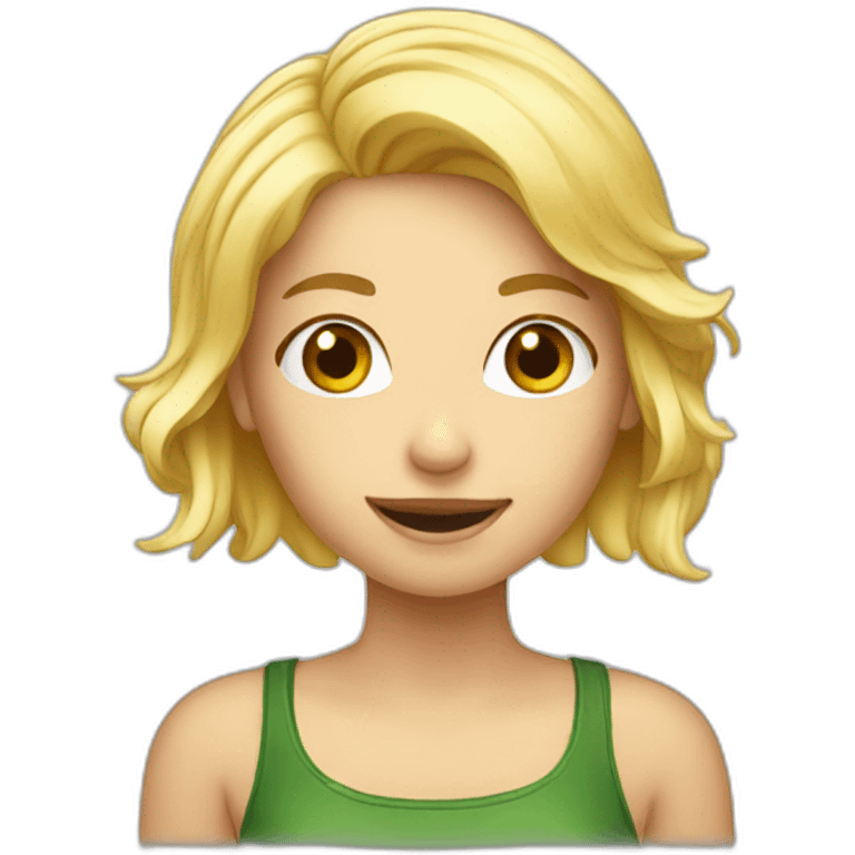 Blond girl with beer emoji