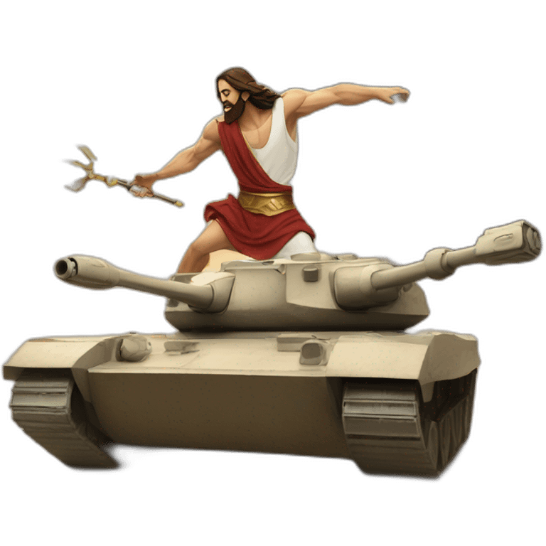 jesus fighting the zeus on tanks emoji