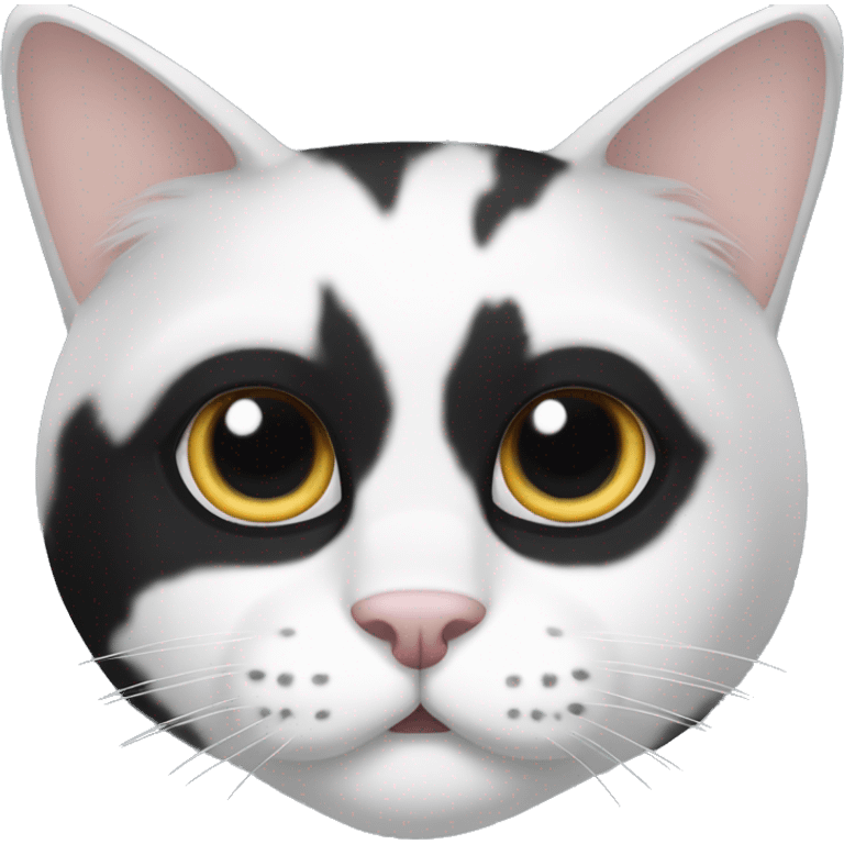 half Black and half white long hair cat with black spot on muzzle emoji