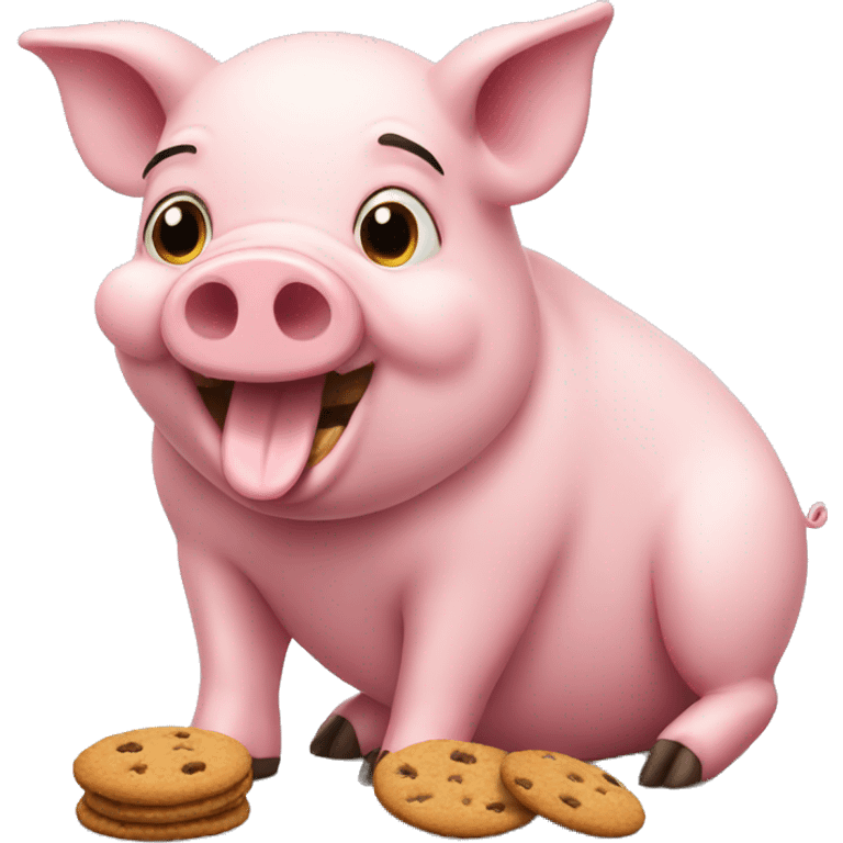 pig eating cookies emoji