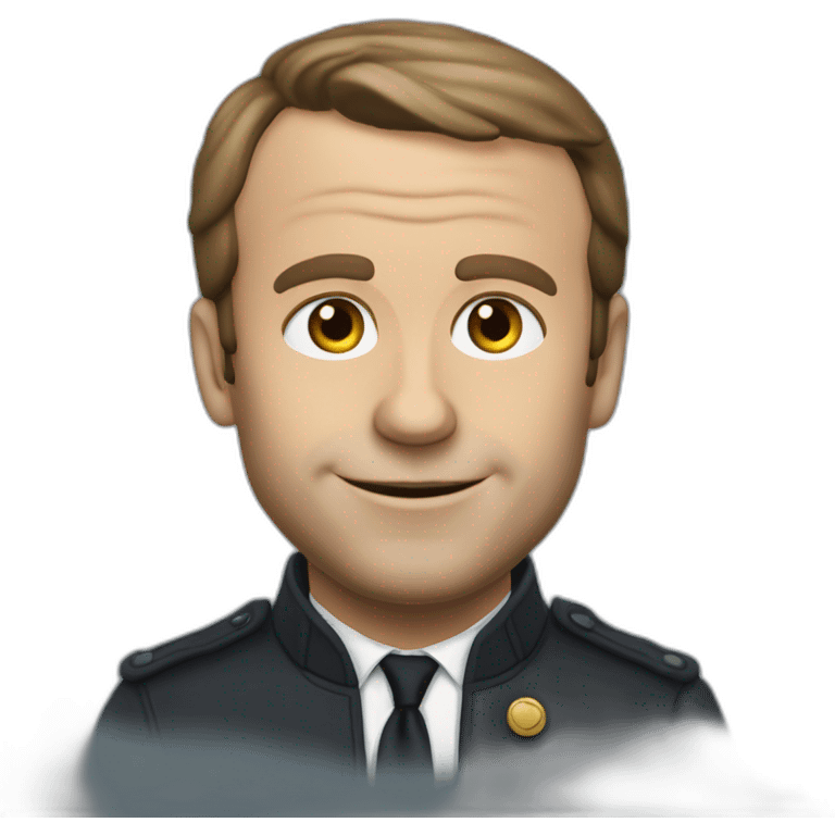 Macron mangant du caca emoji