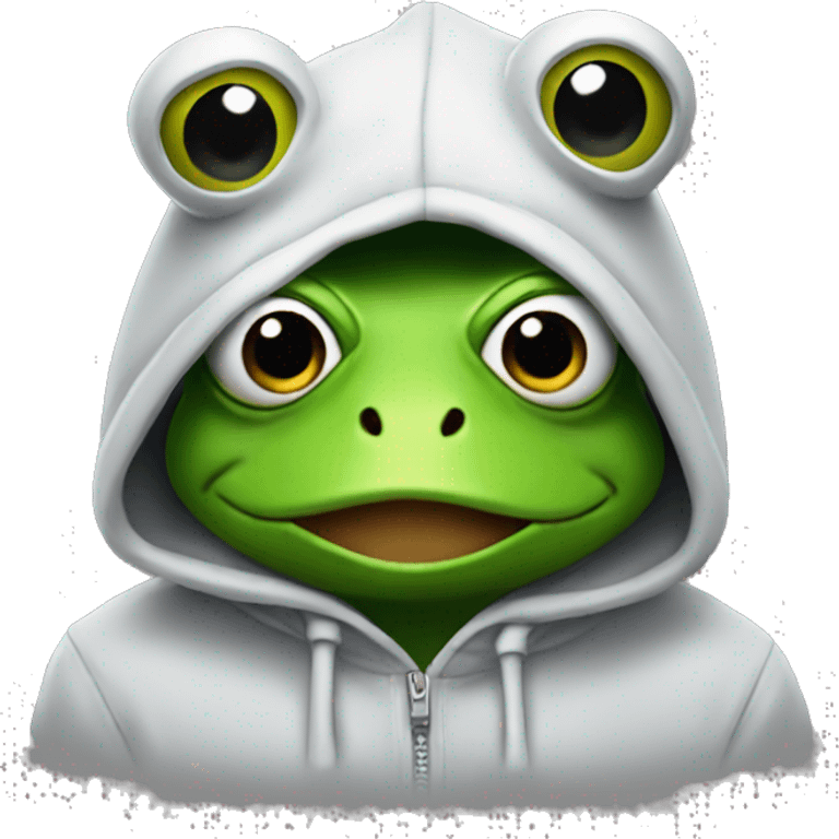 frog wearing a hoodie emoji