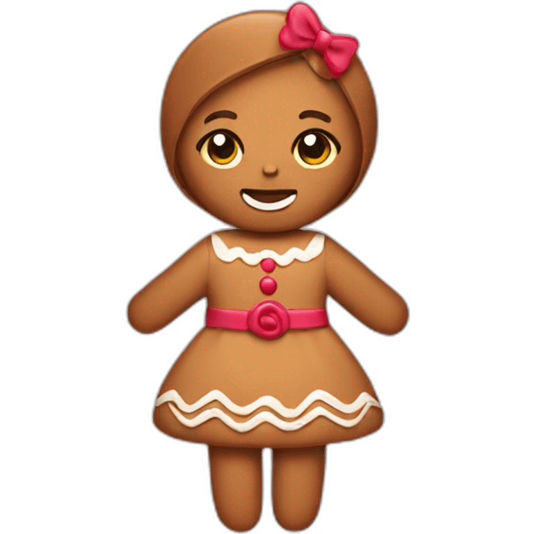 gingerbread woman in dress emoji