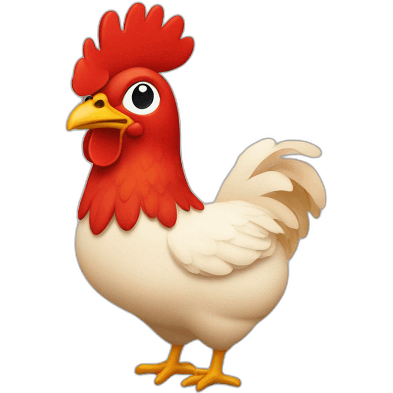 un pollo de color rojo entero en el cuerpo el color  emoji