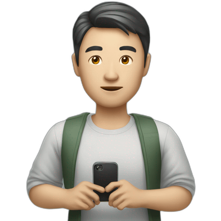 china man with phone emoji