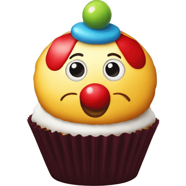 clown cupcake emoji