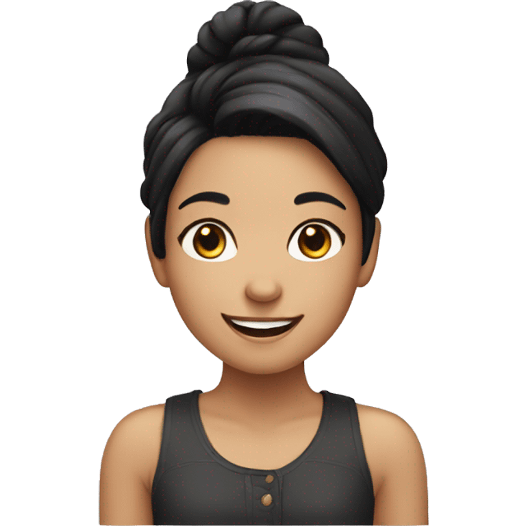 smiling girl with black hair emoji