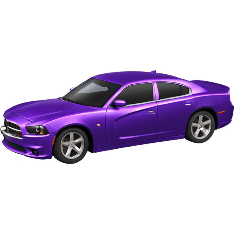 A purple sparkly dodge charger car emoji