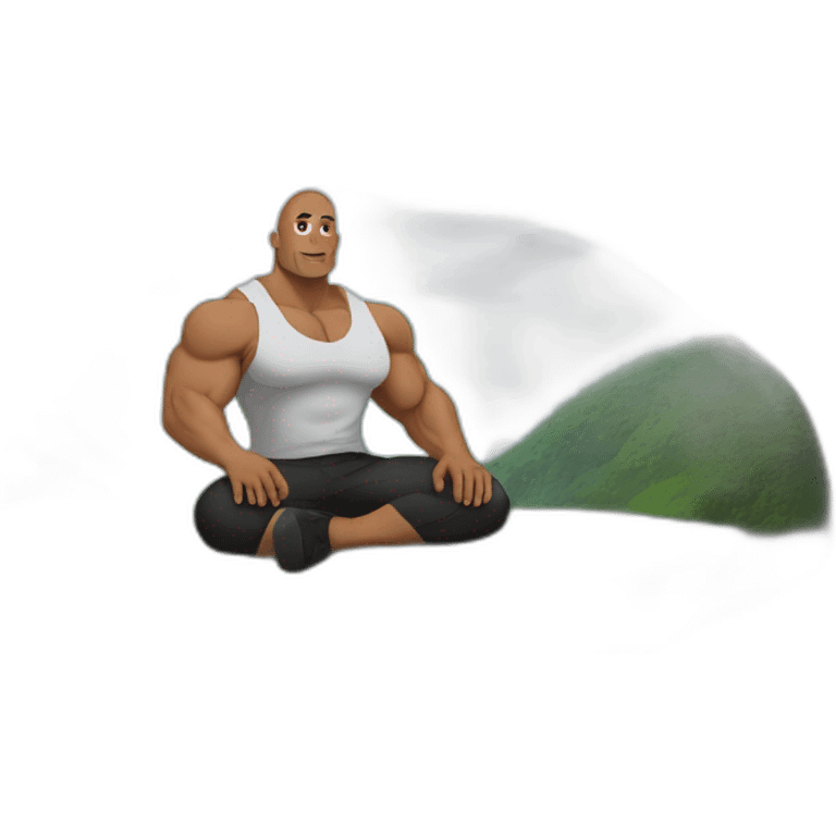 dwayne johnson sit on a rock emoji