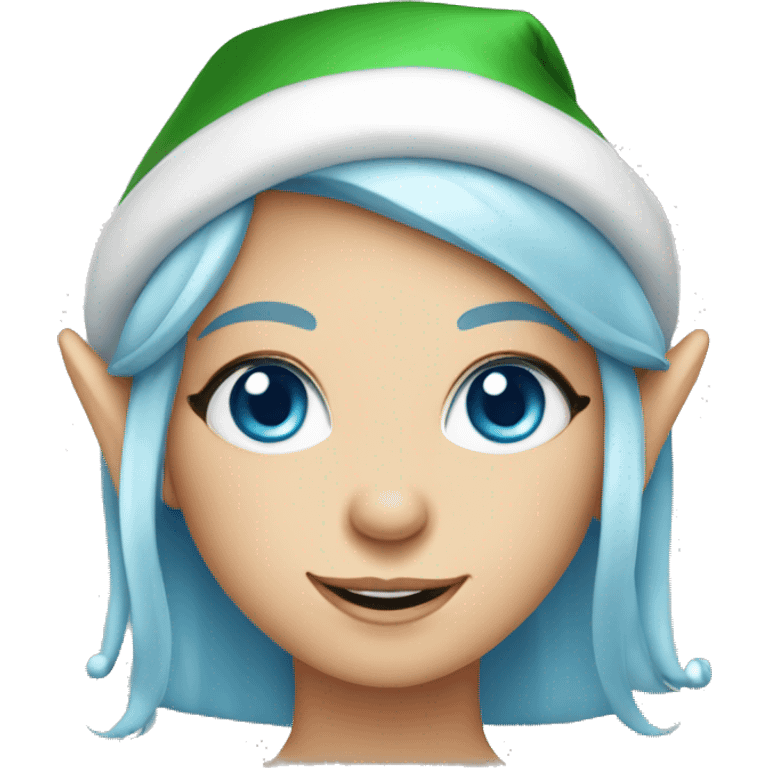 Christmas elf girl blue eyes emoji