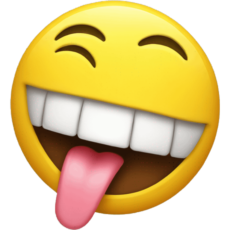 yellow smiley with tongue out. yummy concept emoji