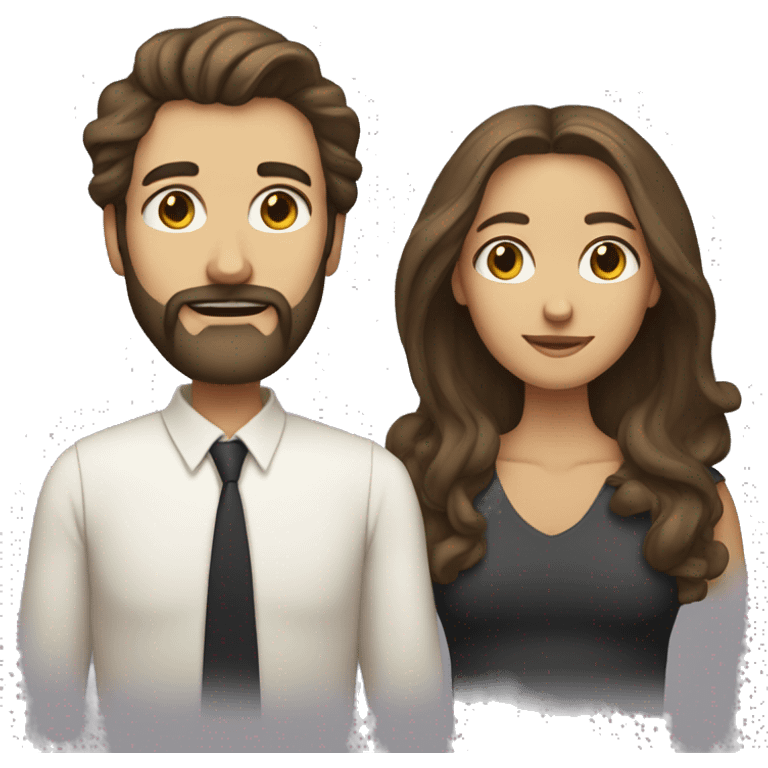 A man and woman joined into one person with a beard and feminine features and long hair  emoji