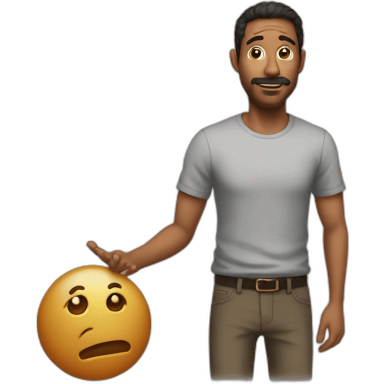 A man explaning somerhing he doesn't believe emoji