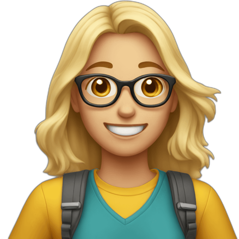 super excited female student emoji