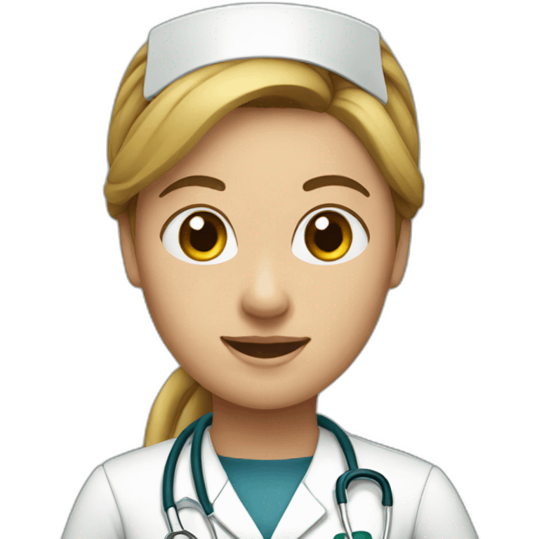 woman nurse ponytail emoji