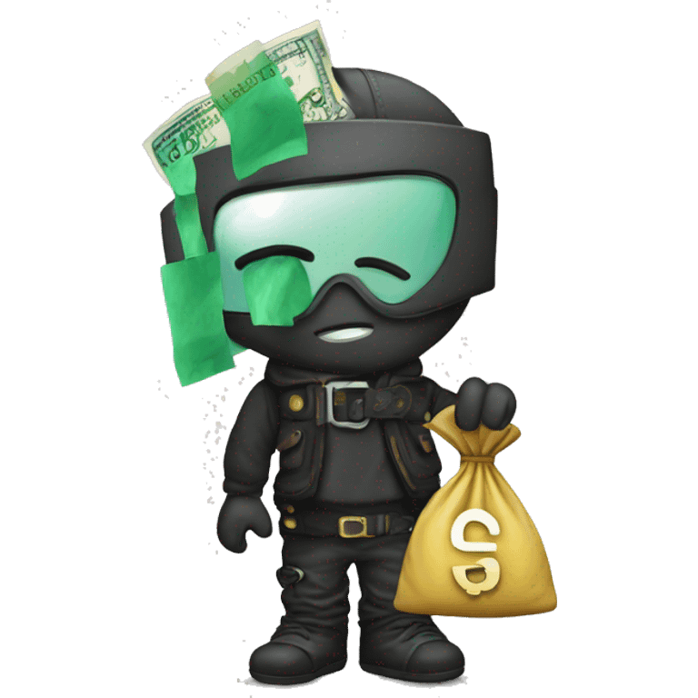 cyber punk with money bag emoji