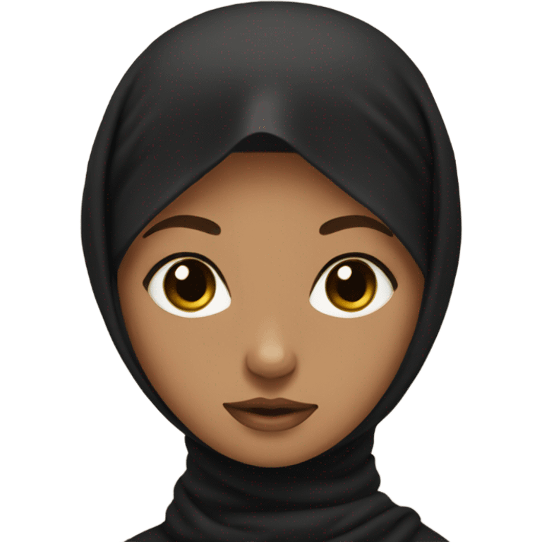 a tan girl with a black hijab and brwon eyes emoji