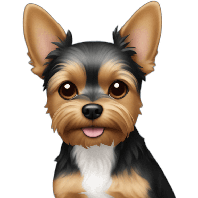 Dog chorkie black ear down emoji