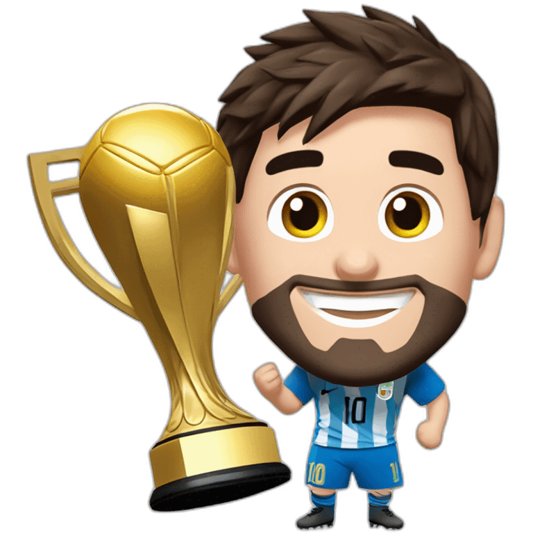 leonel messi levantando la copa mundial emoji