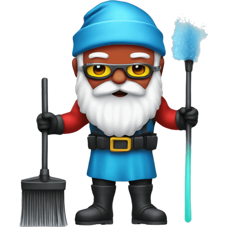 Cyberpunk Santa Claus as a superhero cleaner emoji