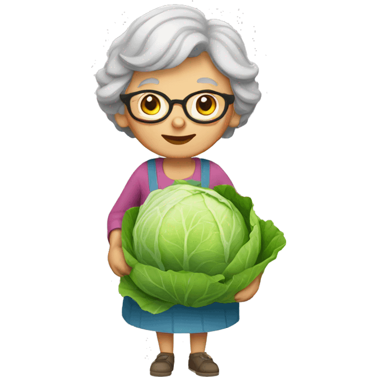 Granny with cabbage emoji