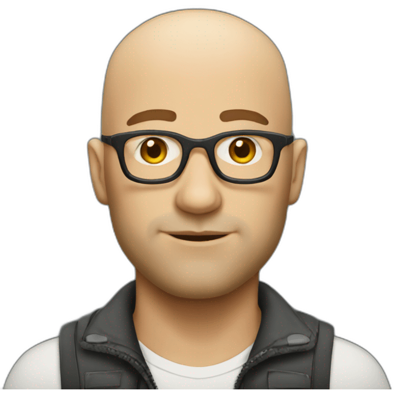 strong white man developer bald emoji