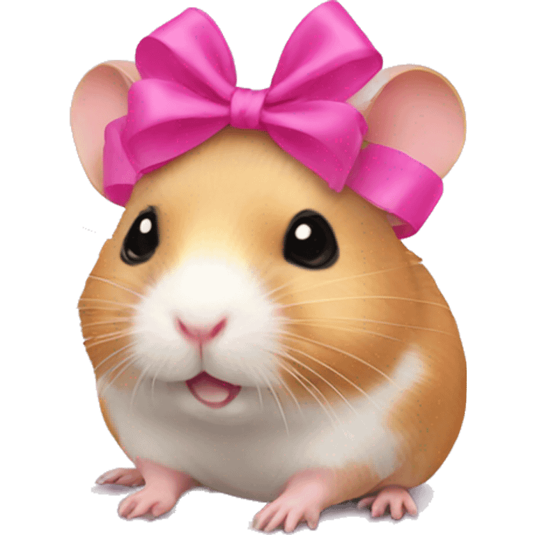 hamster with a pink bow on her head emoji