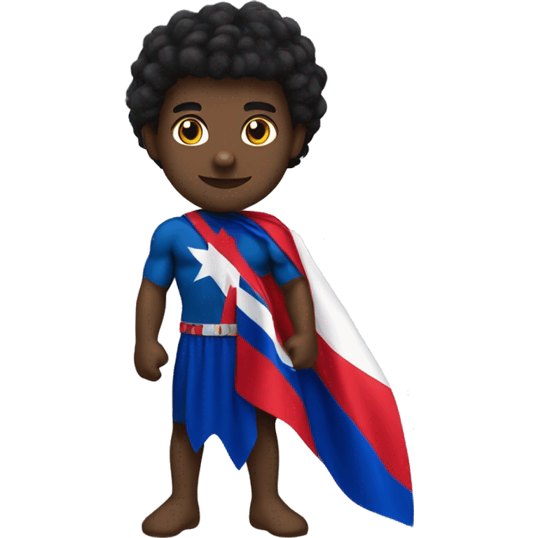 black Haitian superhero with Haitian flag headband emoji