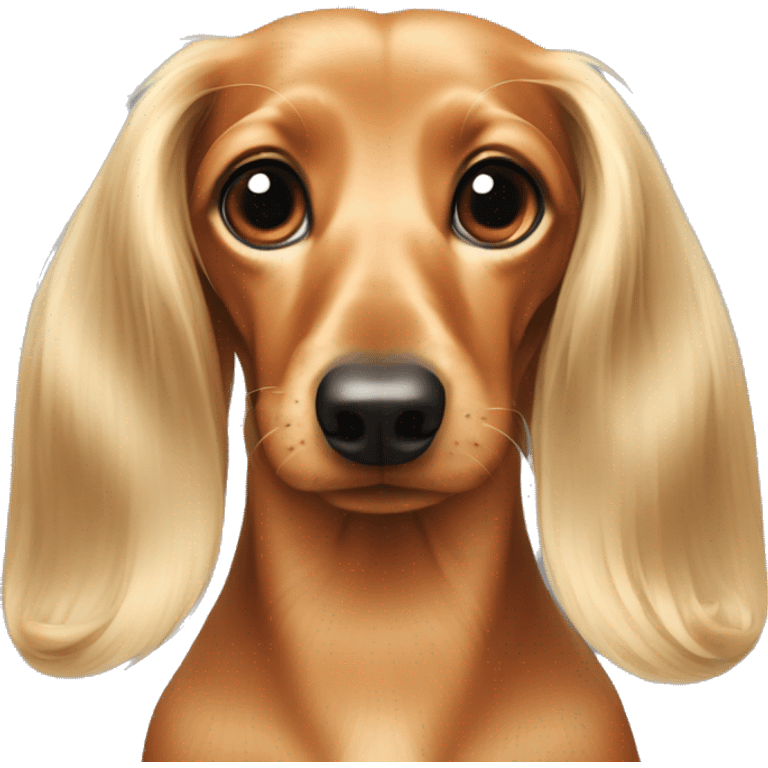 Long haired blond dachshund emoji