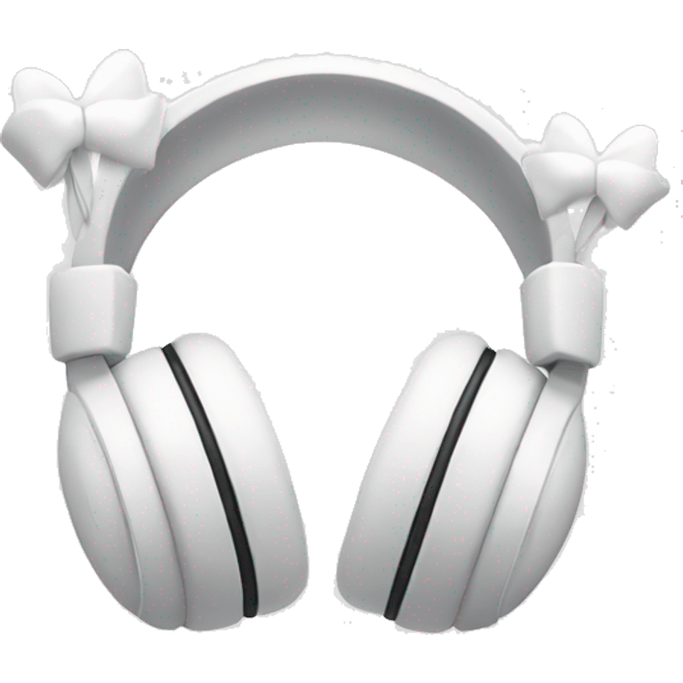 White headphones with bows emoji