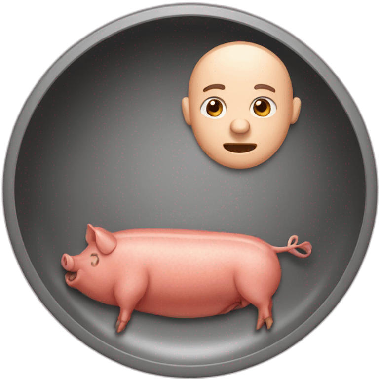 Human Pig roasting meat emoji