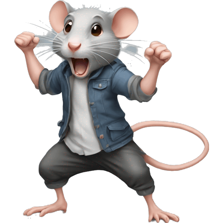 A fighting rat emoji