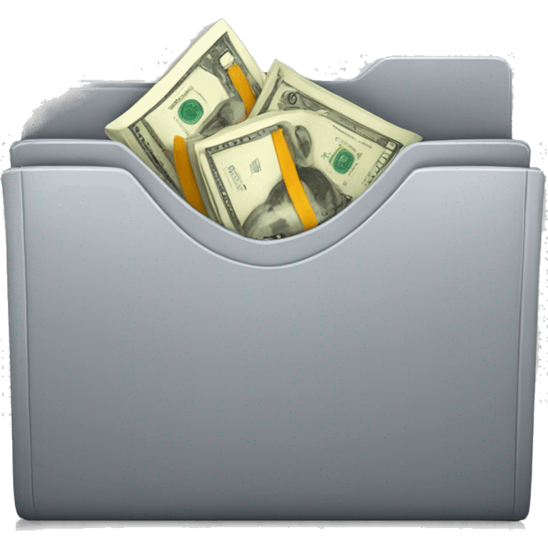 gray folder with money inside emoji