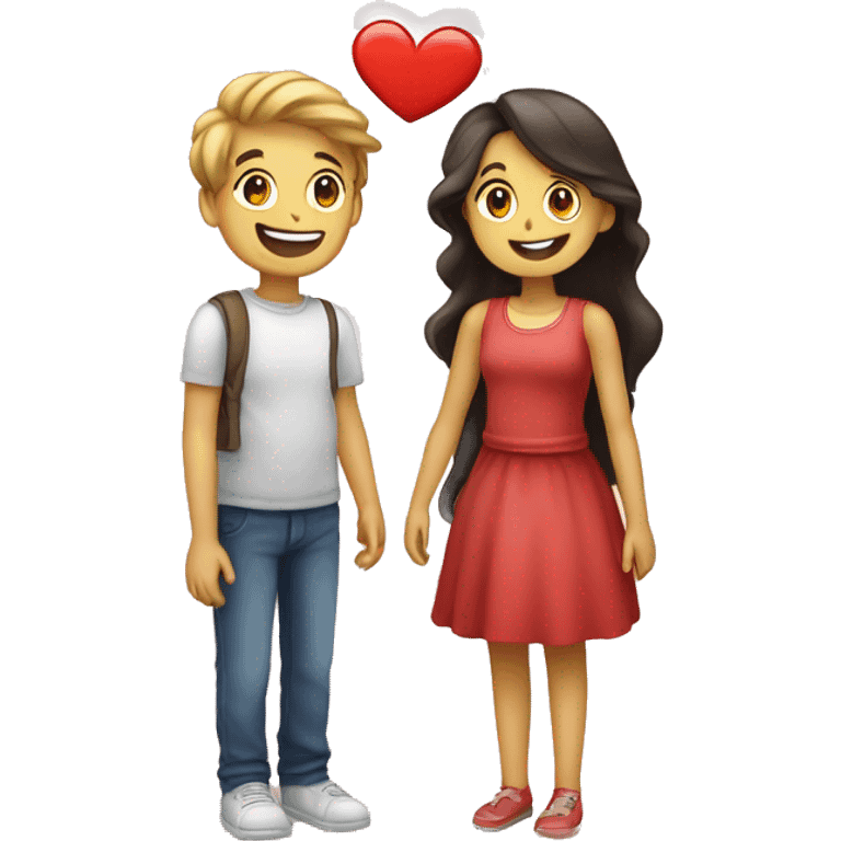 Sure! Here's the prompt in English for generating emojis:"A boy and a girl are sharing their love with each other using emojis. The boy sends a heart emoji, and the girl replies with loving emojis as well." emoji