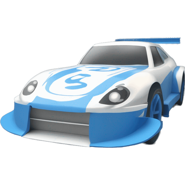 Detailed pearl-blue Cardstock Papercraft fr-s racecar emoji