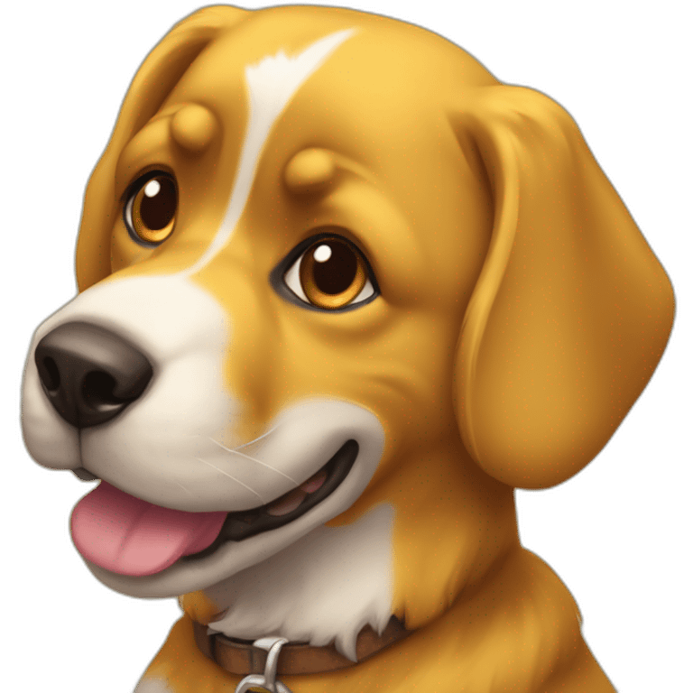 Cão magro todo amarelo emoji