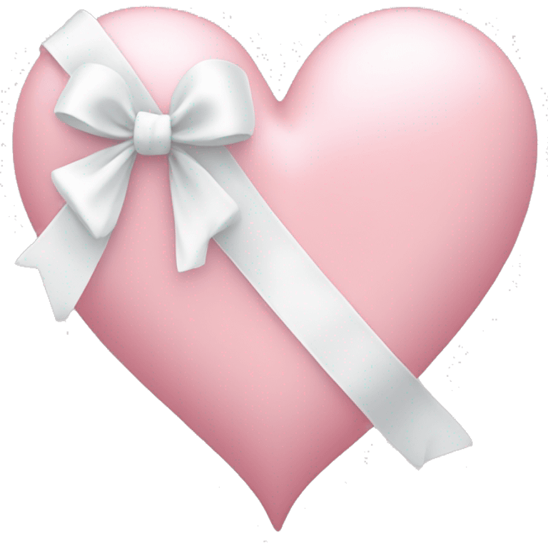 light pink heart with a tiny white bow  emoji