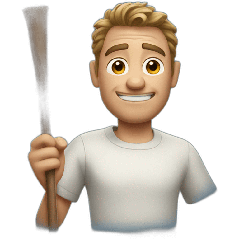 Pixar man with stick emoji